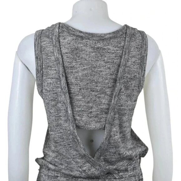 Banana Republic Cut Out Back Elastic Waist Mini Dress Heathered Gray Size Small - Picture 3 of 11